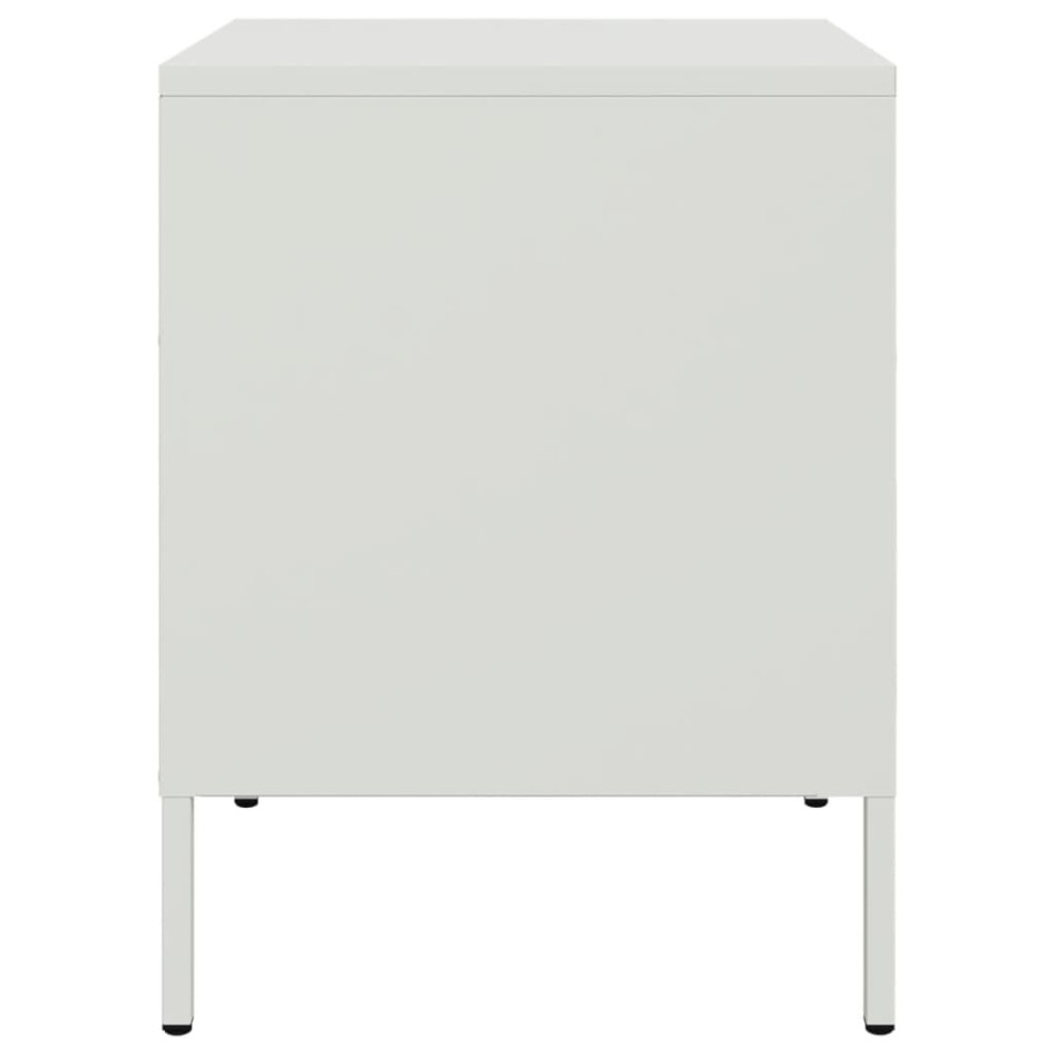 Mesitas de noche 2 unidades acero blanco 36x39x50,5