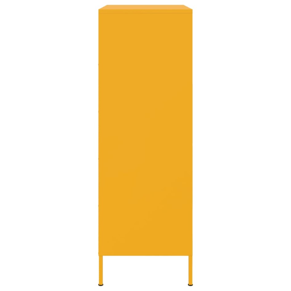 Aparador de acero amarillo mostaza 68x39x113