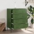 Aparador de acero verde oliva 68x39x89