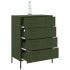Aparador de acero verde oliva 68x39x89