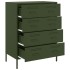 Aparador de acero verde oliva 68x39x89