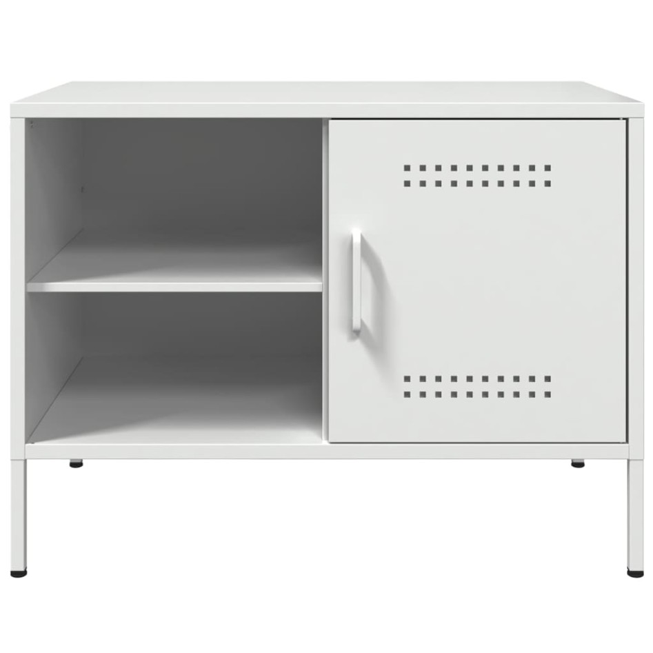 Muebles de TV 2 piezas acero blanco 68x39x50,5