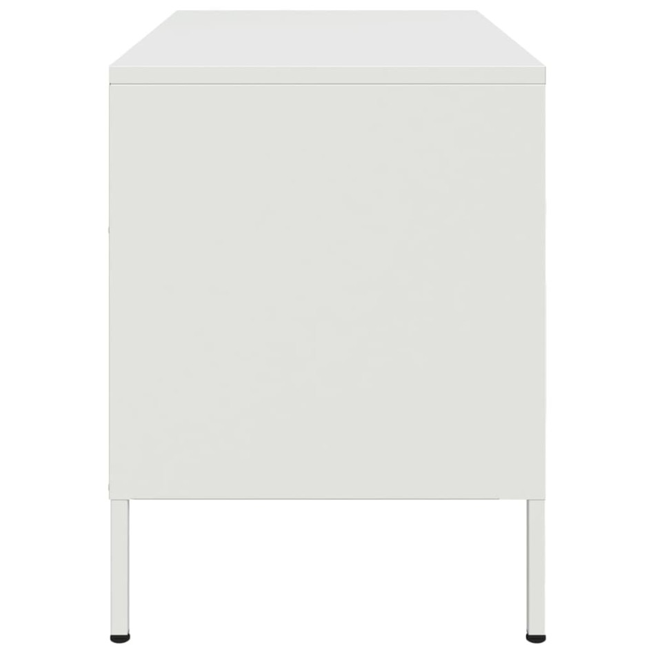 Muebles de TV 2 piezas acero blanco 68x39x50,5