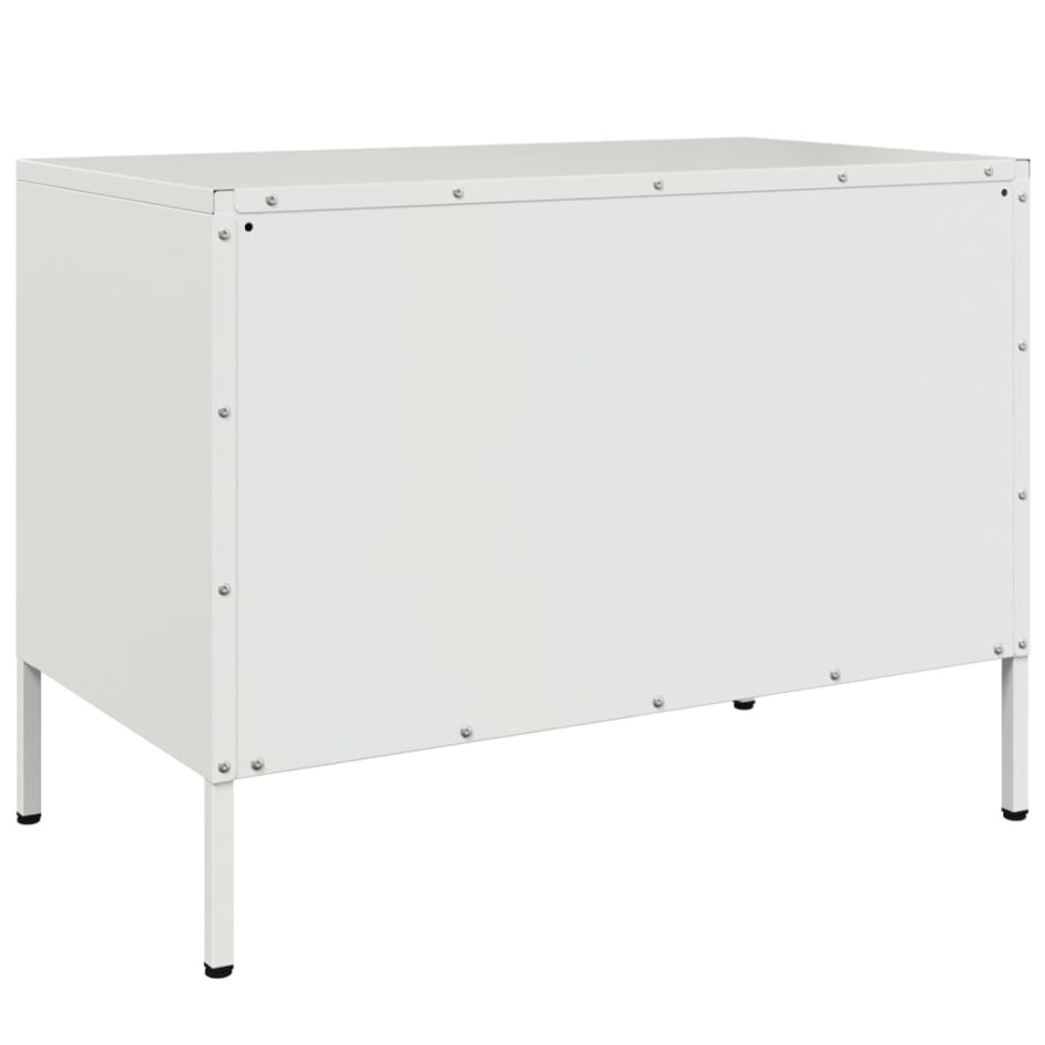 Muebles de TV 2 piezas acero blanco 68x39x50,5