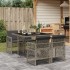 Set comedor de jardín 5 piezas con cojines ratán sintético
