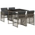 Set comedor de jardín 5 piezas con cojines ratán sintético