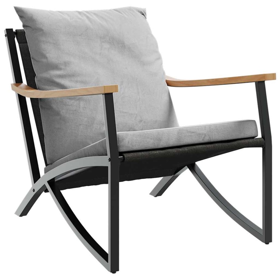 Juego de muebles de jardín con cojines 3 piezas acero