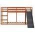 Litera con tobogán y escalera madera maciza marrón 75x190