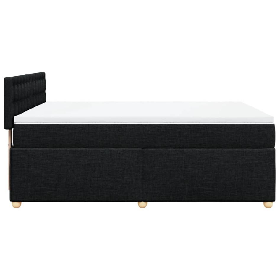 Cama box spring con colchón tela negro 140x200