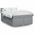 Cama box spring con colchón tela gris claro 140x200