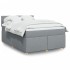 Cama box spring con colchón tela gris claro 160x200