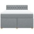 Cama box spring con colchón tela gris claro 160x200