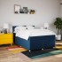 Cama box spring con colchón tela azul 160x200