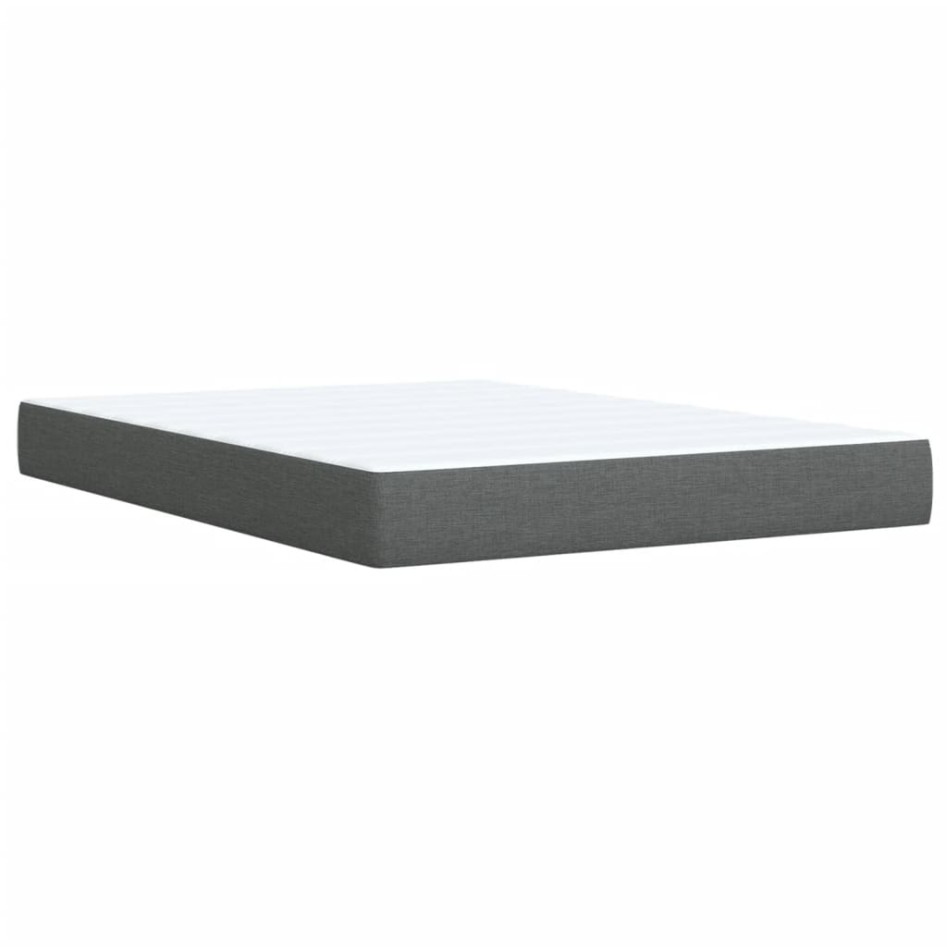 Cama box spring con colchón tela gris oscuro 160x200