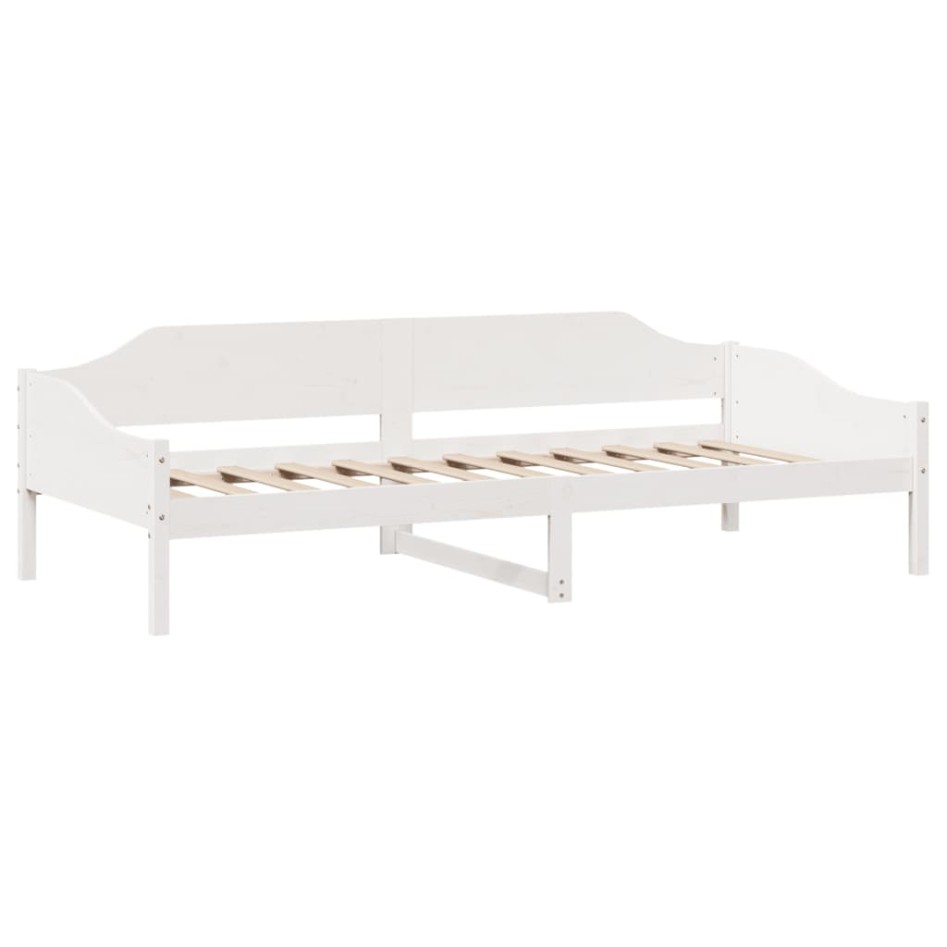 Estructura de cama sin colchón madera de pino blanca 90x200
