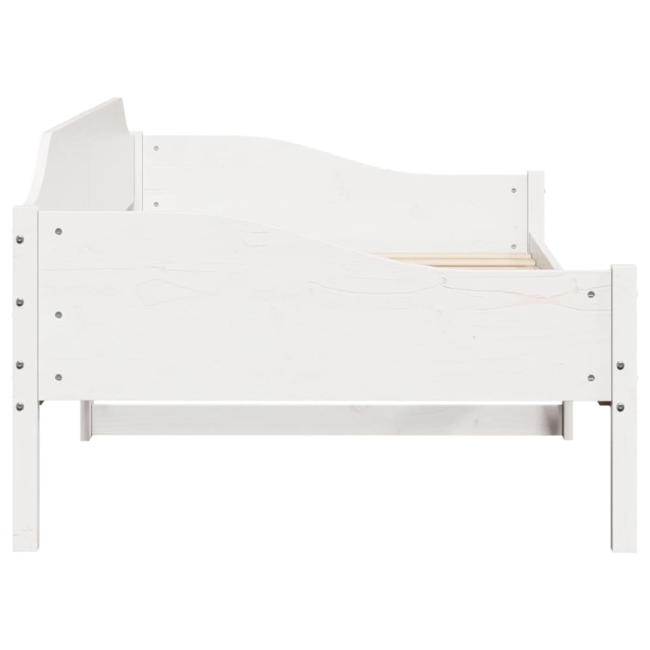 Estructura de cama sin colchón madera de pino blanca 90x200