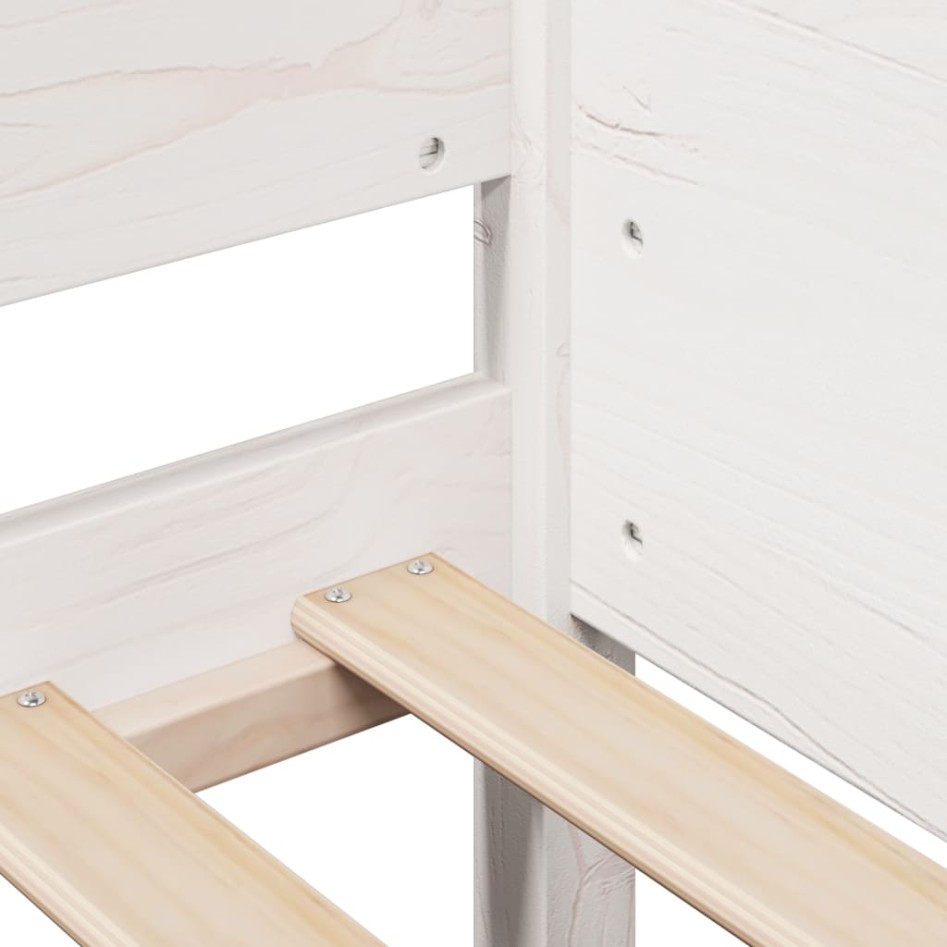Estructura de cama sin colchón madera de pino blanca 90x200
