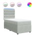 Cama box spring con colchón terciopelo gris claro 100x200