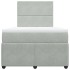 Cama box spring con colchón terciopelo gris claro 120x190