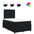 Cama box spring con colchón terciopelo negro 120x190