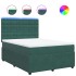 Cama box spring con colchón terciopelo verde oscuro 140x200