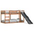 Litera con tobogán y escalera madera maciza marrón 90x200