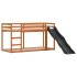 Litera con tobogán y escalera madera maciza marrón 90x200