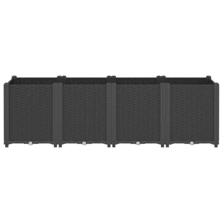 Jardinera PP negro 160x40x53