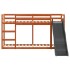 Litera con tobogán y escalera madera maciza marrón 90x200