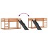 Litera con tobogán y escalera madera maciza marrón 90x200