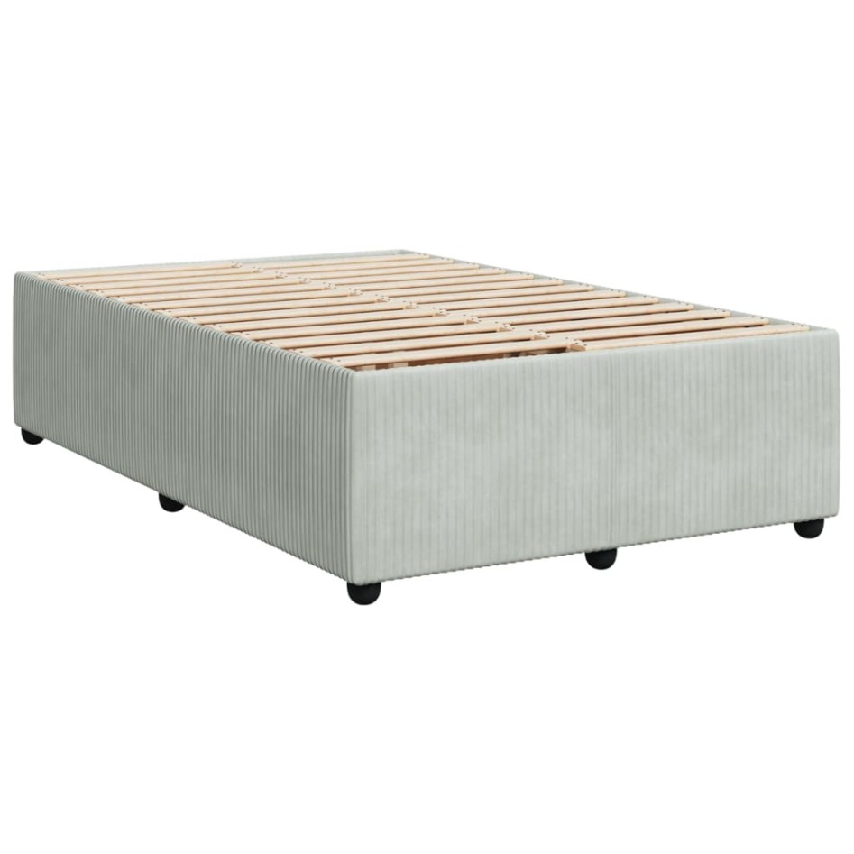 Estructura de cama sin colchón terciopelo gris claro 120x190
