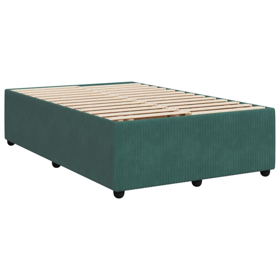 Estructura cama sin colchón terciopelo verde oscuro 120x200