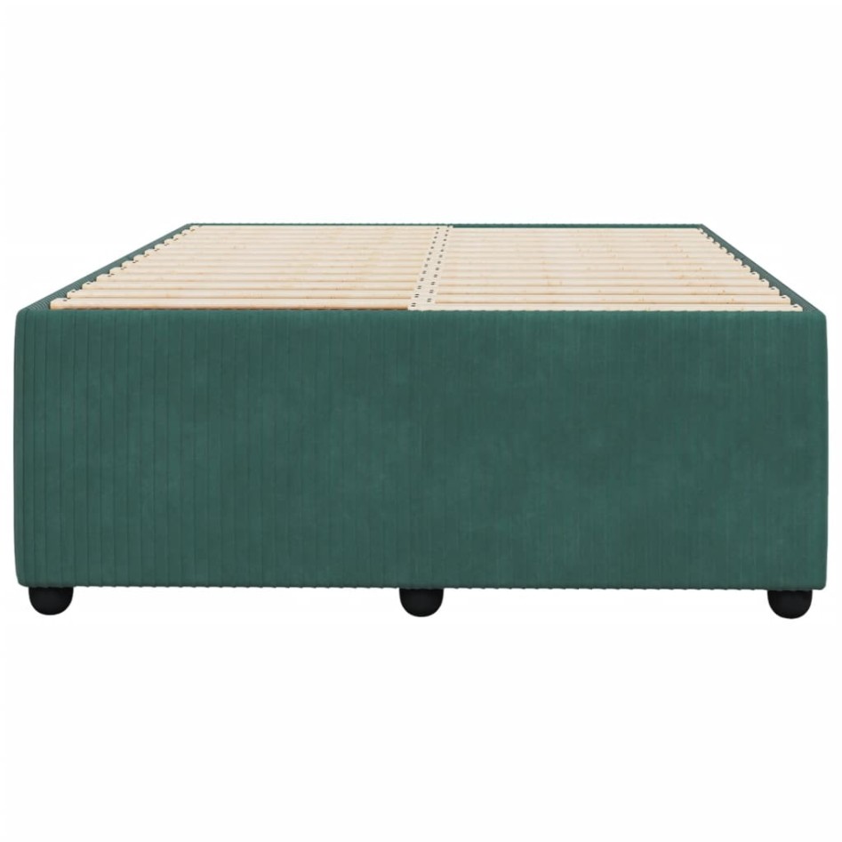 Estructura cama sin colchón terciopelo verde oscuro 120x200