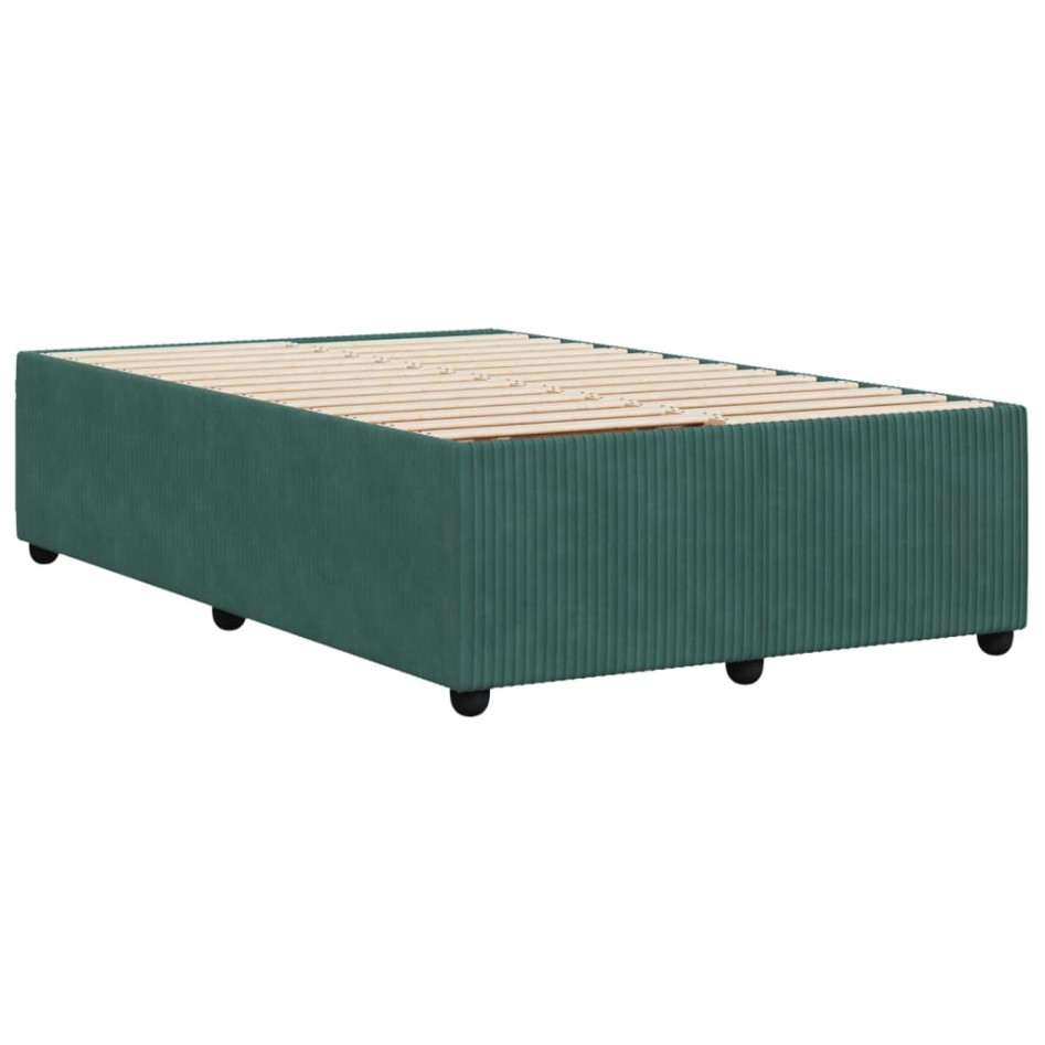 Estructura cama sin colchón terciopelo verde oscuro 120x200