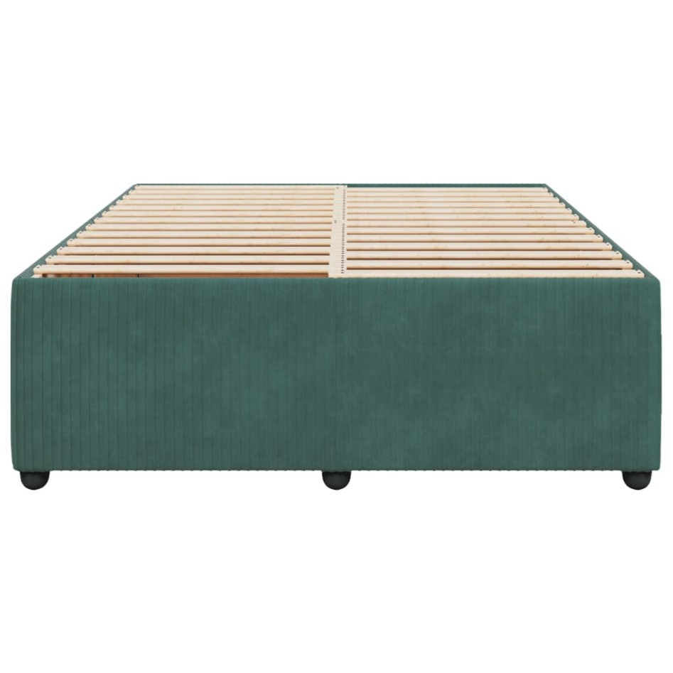 Estructura cama sin colchón terciopelo verde oscuro 140x200