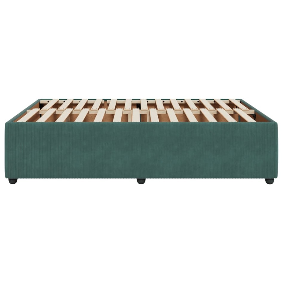 Estructura cama sin colchón terciopelo verde oscuro 140x200