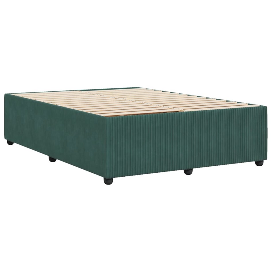Estructura cama sin colchón terciopelo verde oscuro 140x200