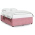 Estructura de cama sin colchón terciopelo rosa 140x200