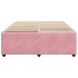 Estructura de cama sin colchón terciopelo rosa 140x200