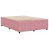 Estructura de cama sin colchón terciopelo rosa 140x200