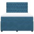 Cama box spring con colchón terciopelo azul 140x190