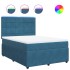 Cama box spring con colchón terciopelo azul 140x190