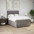 Cama box spring con colchón tela gris taupe 140x190
