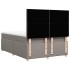 Cama box spring con colchón tela gris taupe 140x190