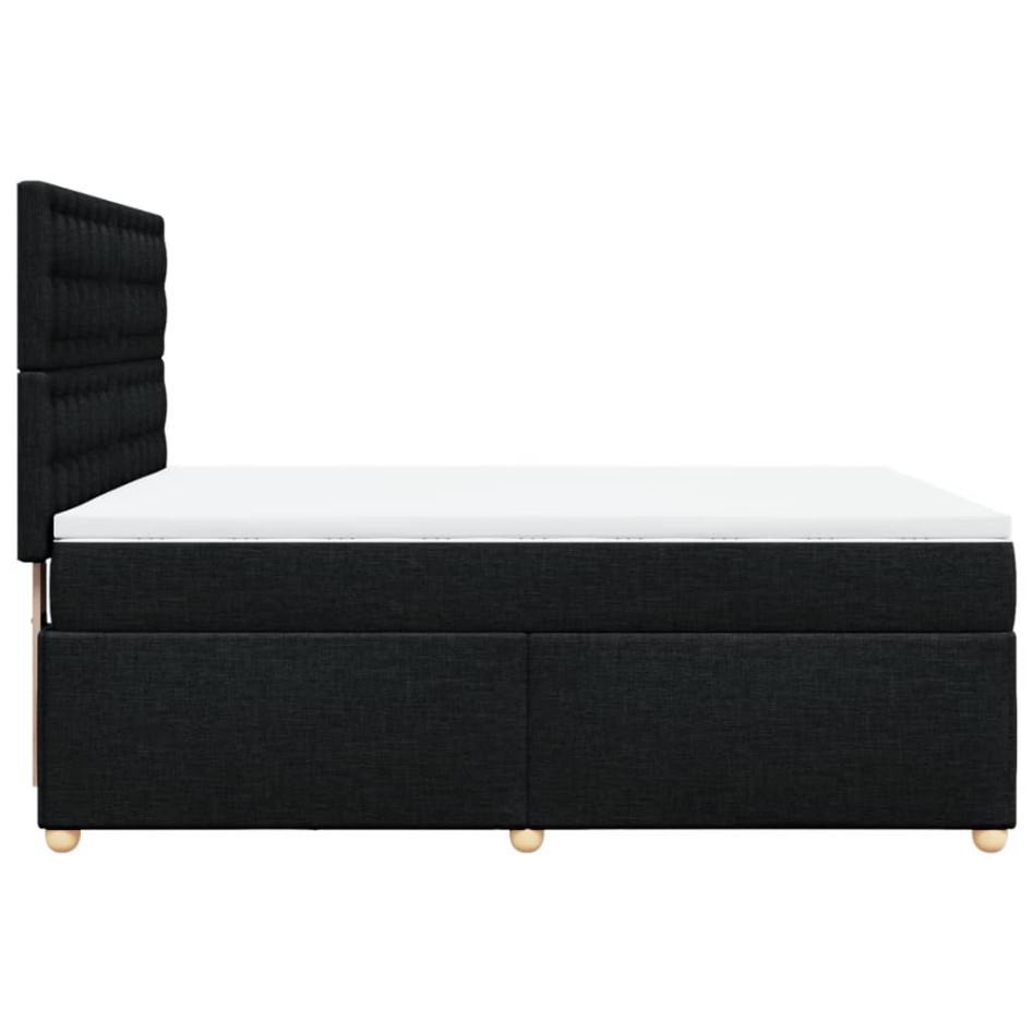 Cama box spring con colchón tela negro 140x190