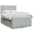 Cama box spring con colchón terciopelo gris claro 140x190