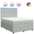 Cama box spring con colchón terciopelo gris claro 140x190