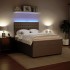 Cama box spring con colchón terciopelo gris claro 140x190