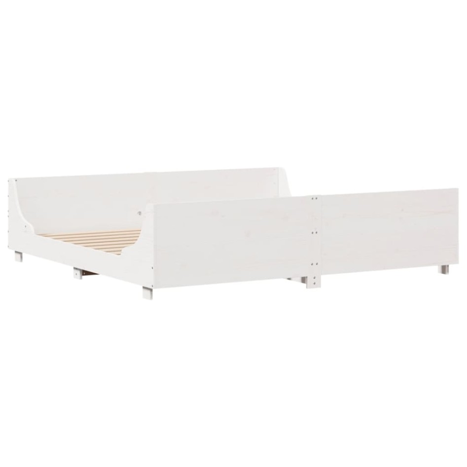 Estructura de cama sin colchón madera maciza blanca 200x200