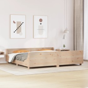 Estructura de cama sin colchón madera maciza de pino 180x200